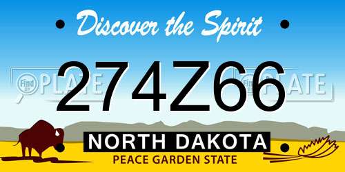 274Z66 North Dakota License Plate