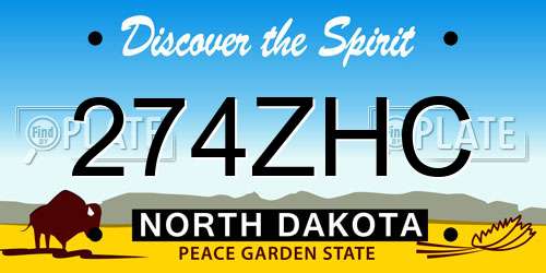 274ZHC North Dakota License Plate