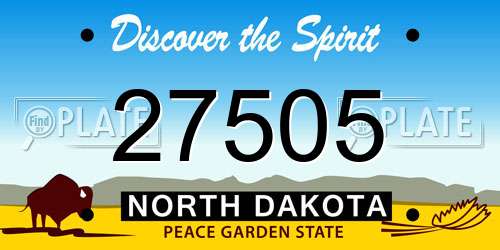 27505 North Dakota License Plate