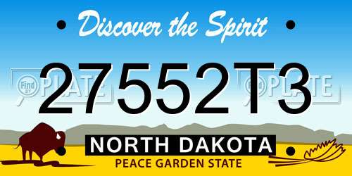 27552T3 North Dakota License Plate
