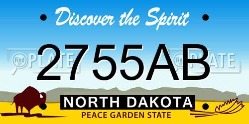 2755AB North Dakota License Plate