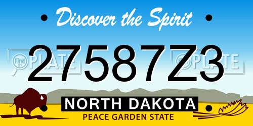 27587Z3 North Dakota License Plate