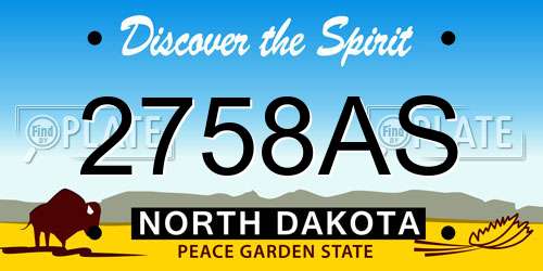2758AS North Dakota License Plate