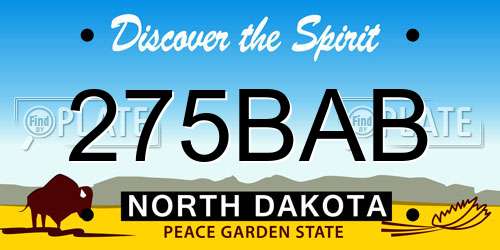 275BAB North Dakota License Plate