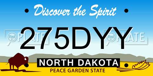 275DYY North Dakota License Plate