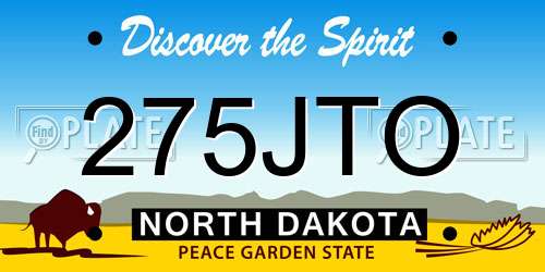 275JTO North Dakota License Plate