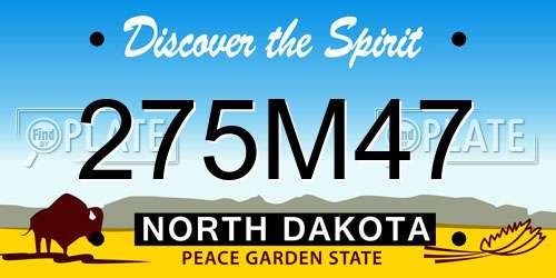275M47 North Dakota License Plate