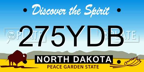 275YDB North Dakota License Plate
