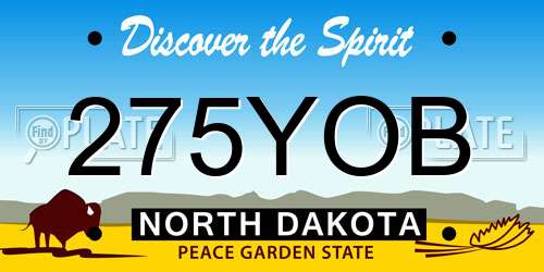 275YOB North Dakota License Plate