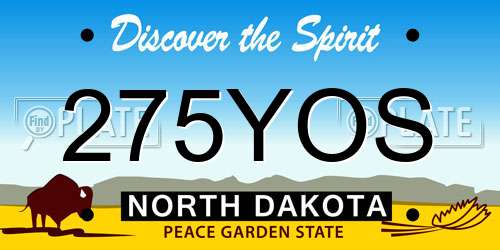 275YOS North Dakota License Plate