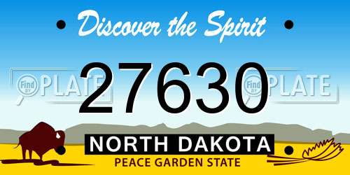 27630 North Dakota License Plate