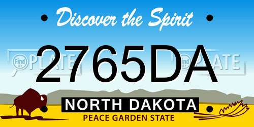 2765DA North Dakota License Plate