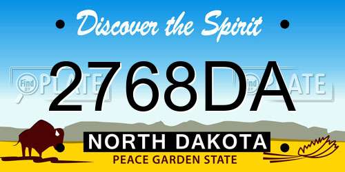 2768DA North Dakota License Plate