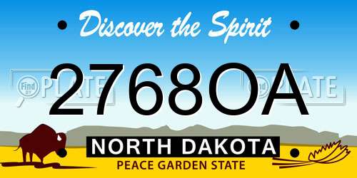 2768OA North Dakota License Plate