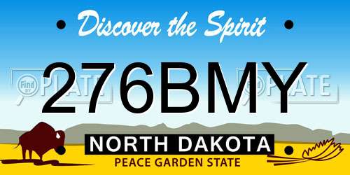 276BMY North Dakota License Plate