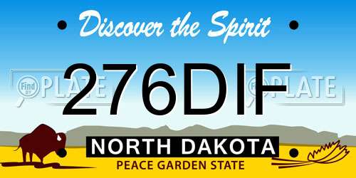 276DIF North Dakota License Plate