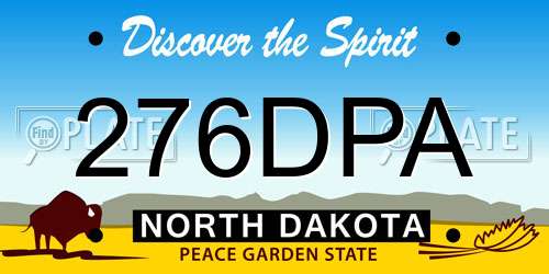 276DPA North Dakota License Plate