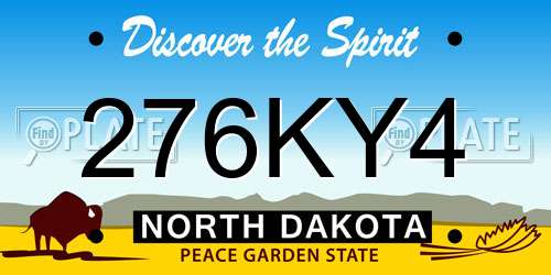276KY4 North Dakota License Plate