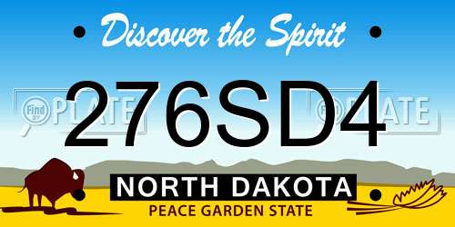 276SD4 North Dakota License Plate