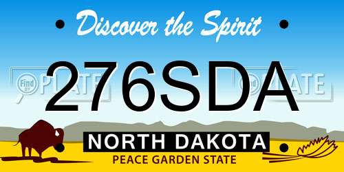 276SDA North Dakota License Plate