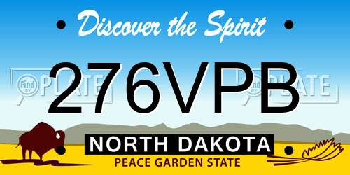 276VPB North Dakota License Plate