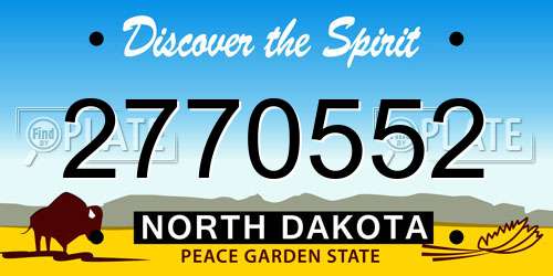 2770552 North Dakota License Plate