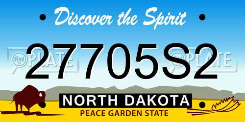 27705S2 North Dakota License Plate