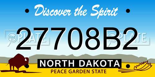 27708B2 North Dakota License Plate