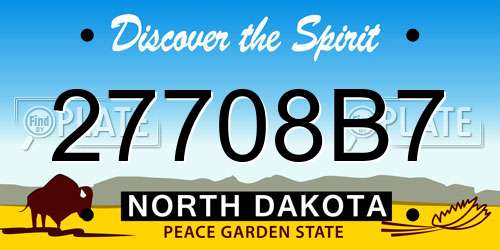 27708B7 North Dakota License Plate