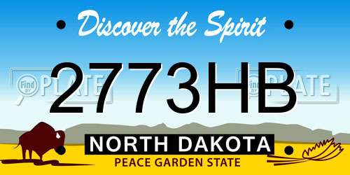 2773HB North Dakota License Plate