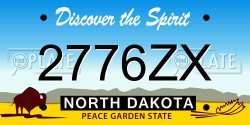 2776ZX North Dakota License Plate