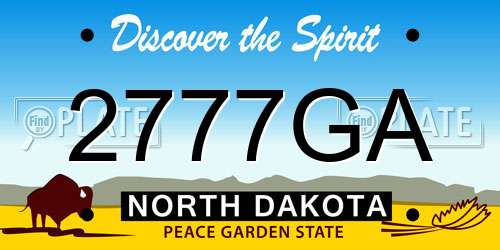 2777GA North Dakota License Plate