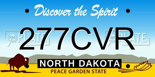 277CVR North Dakota License Plate