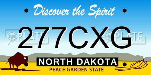 277CXG North Dakota License Plate