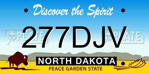 277DJV North Dakota License Plate