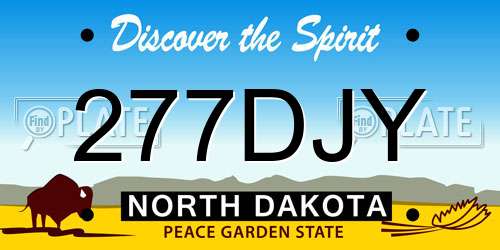 277DJY North Dakota License Plate