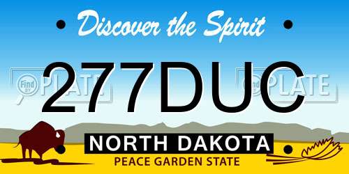 277DUC North Dakota License Plate