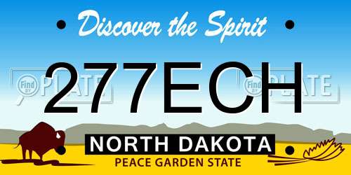 277ECH North Dakota License Plate