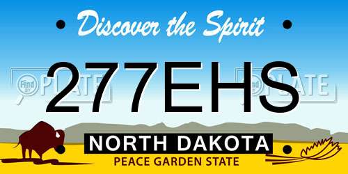 277EHS North Dakota License Plate