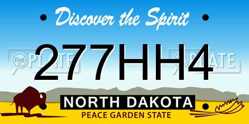 277HH4 North Dakota License Plate