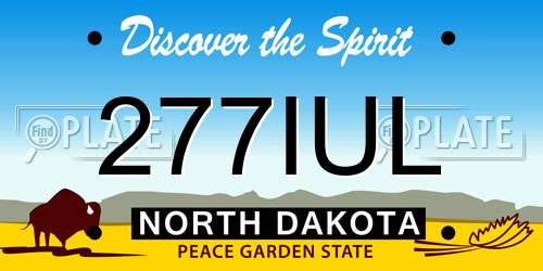 277IUL North Dakota License Plate