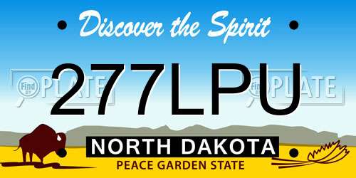 277LPU North Dakota License Plate