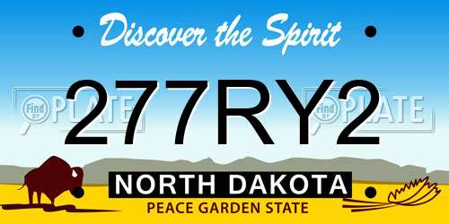 277RY2 North Dakota License Plate