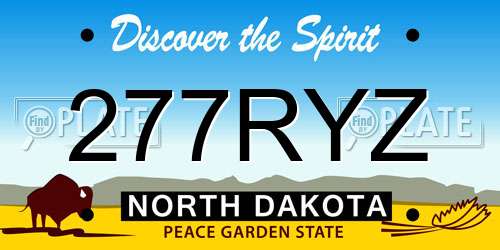 277RYZ North Dakota License Plate