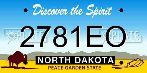 2781EO North Dakota License Plate