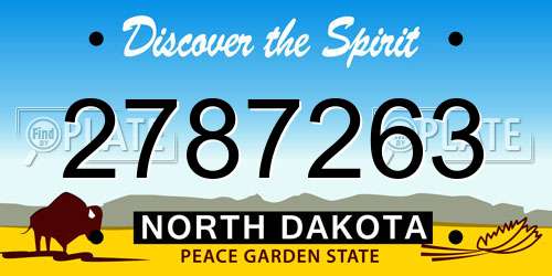 2787263 North Dakota License Plate