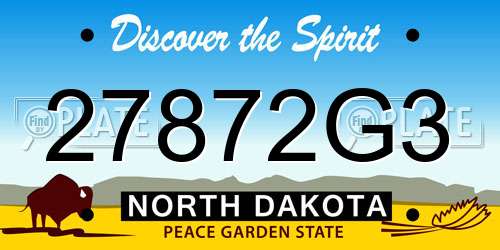 27872G3 North Dakota License Plate