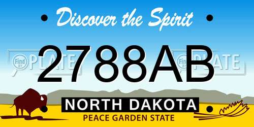2788AB North Dakota License Plate