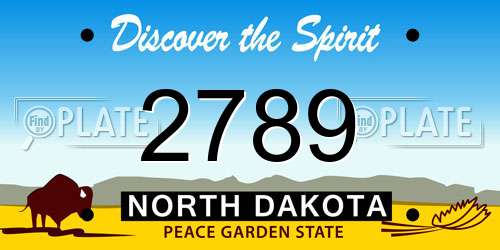2789 North Dakota License Plate