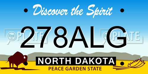 278ALG North Dakota License Plate